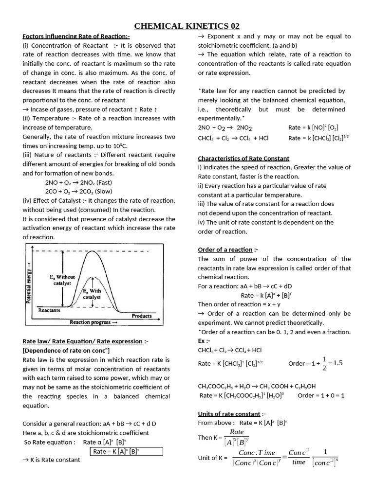 Chemical Kinetics 02 | PDF | Reaction Rate | Chemistry