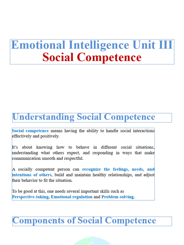 Understanding Social Competence Skills | PDF | Empathy | Compassion