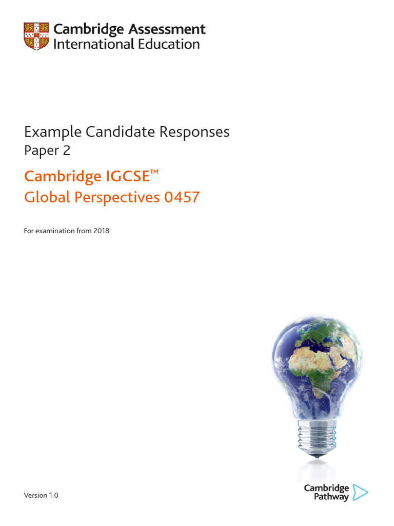 Cambridge IGCSE Global Perspectives Examples | PDF | Argument | Cognition