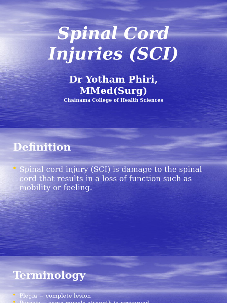 Understanding Spinal Cord Injuries | PDF | Spinal Cord | Vertebra
