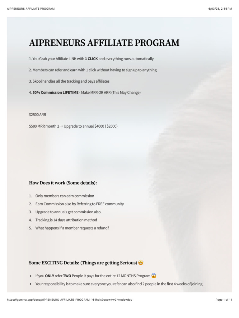 AIPRENEURS Affiliate Program Overview | PDF | Affiliate Marketing ...
