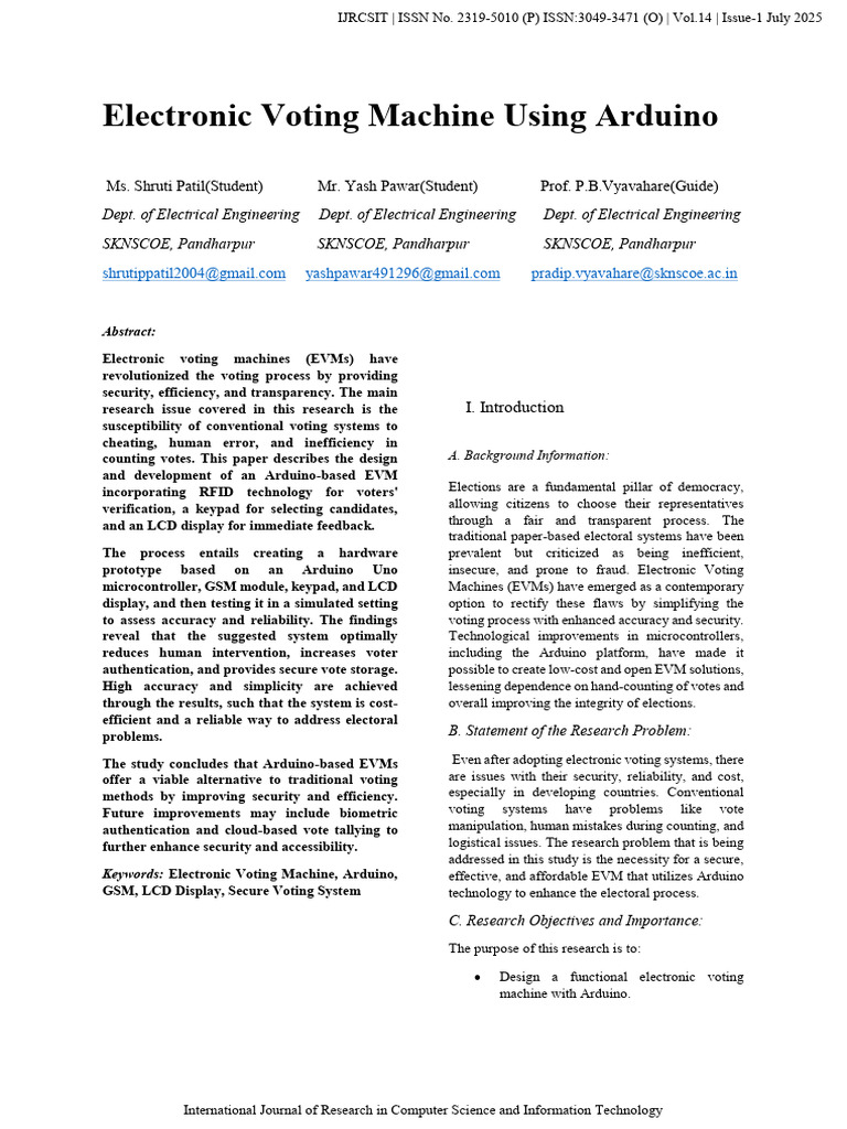 68ad7a5526136 - Electronic Voting Machine Using Arduino July 2025 | PDF ...