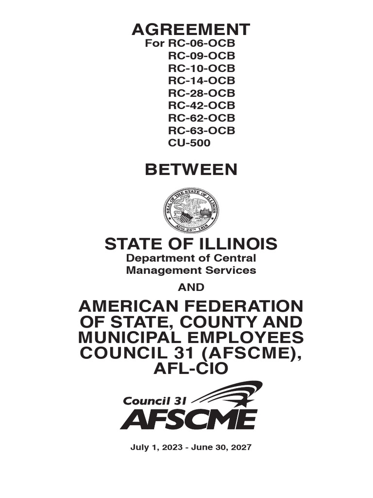Illinois AFSCME Agreement 2023-2027 | PDF | Employment | Collective ...