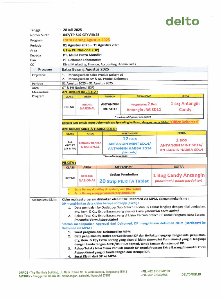 Program Extra Barang Agustus 2025 | PDF