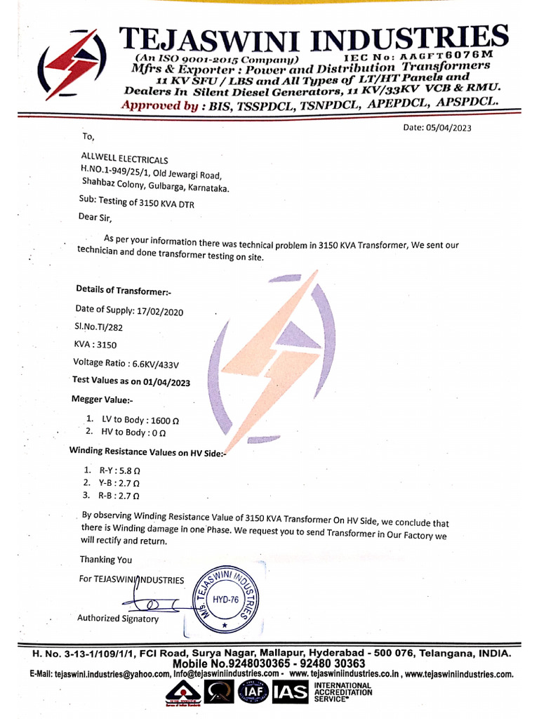 Technician Test Report | PDF