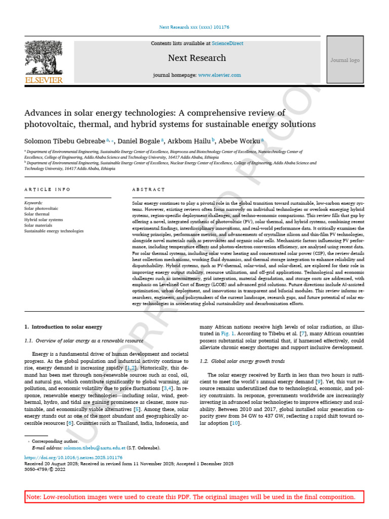 Comprehensive Review of Solar Energy Systems | PDF | Photovoltaics ...