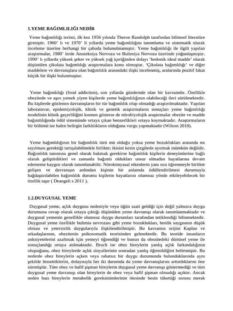 Hafta Yeme Bağımlılığı | PDF