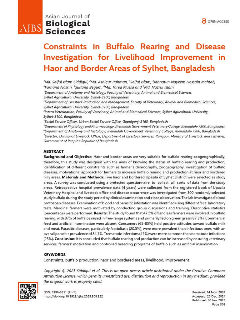 Constraints in Buffalo Rearing and Disease | PDF | Parasitism | Infection