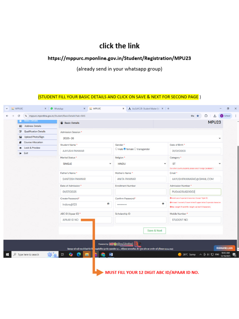 MP Online Student Registration Guide | PDF