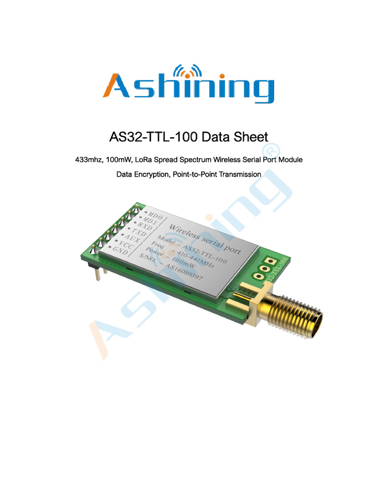 Specification of LoRa TTL 485 | PDF | Parameter (Computer Programming ...