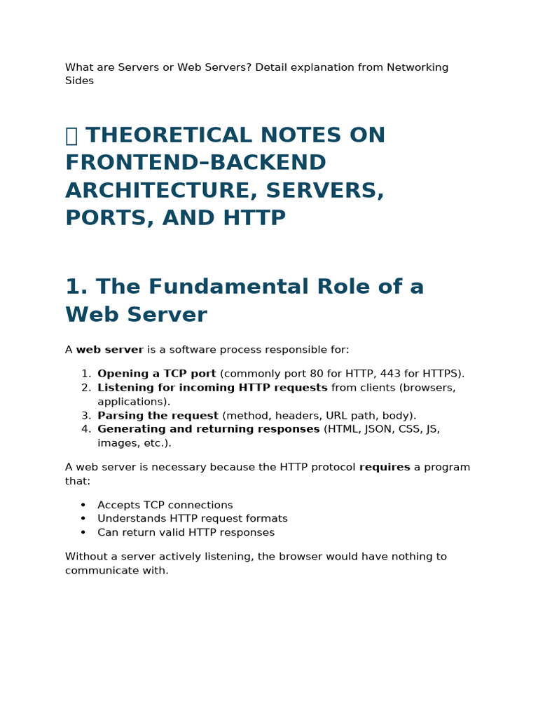 Understanding Web Servers and Architecture | PDF | Networking ...