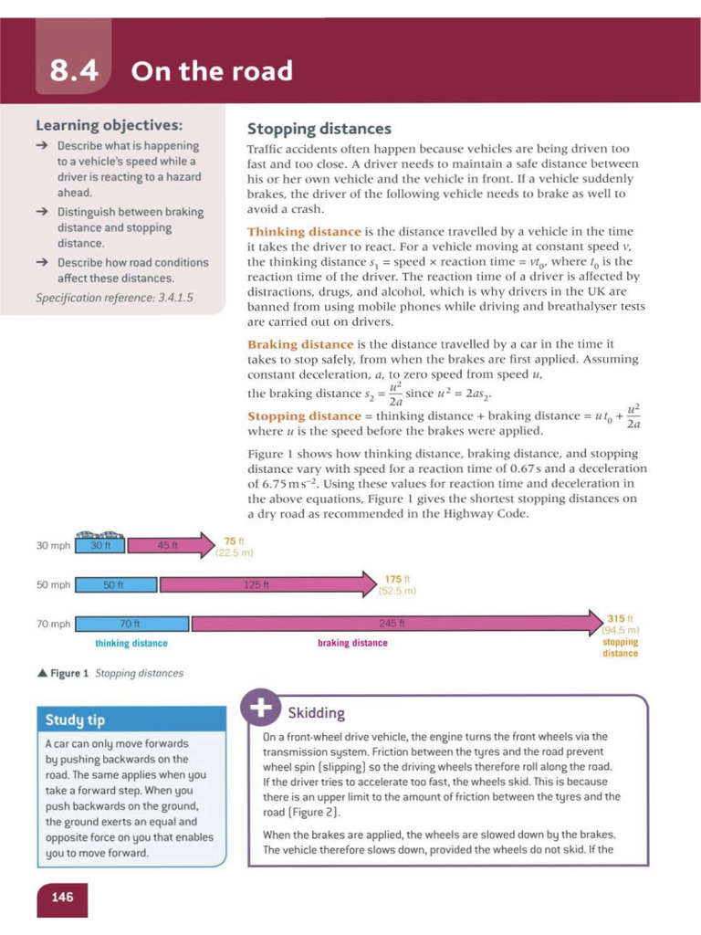 Stopping Distance Worksheet | PDF
