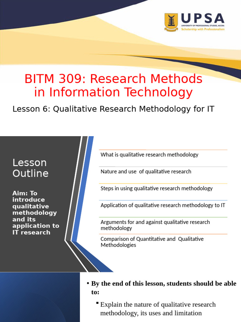 Qualitative Research in IT Methodology | PDF | Methodology ...