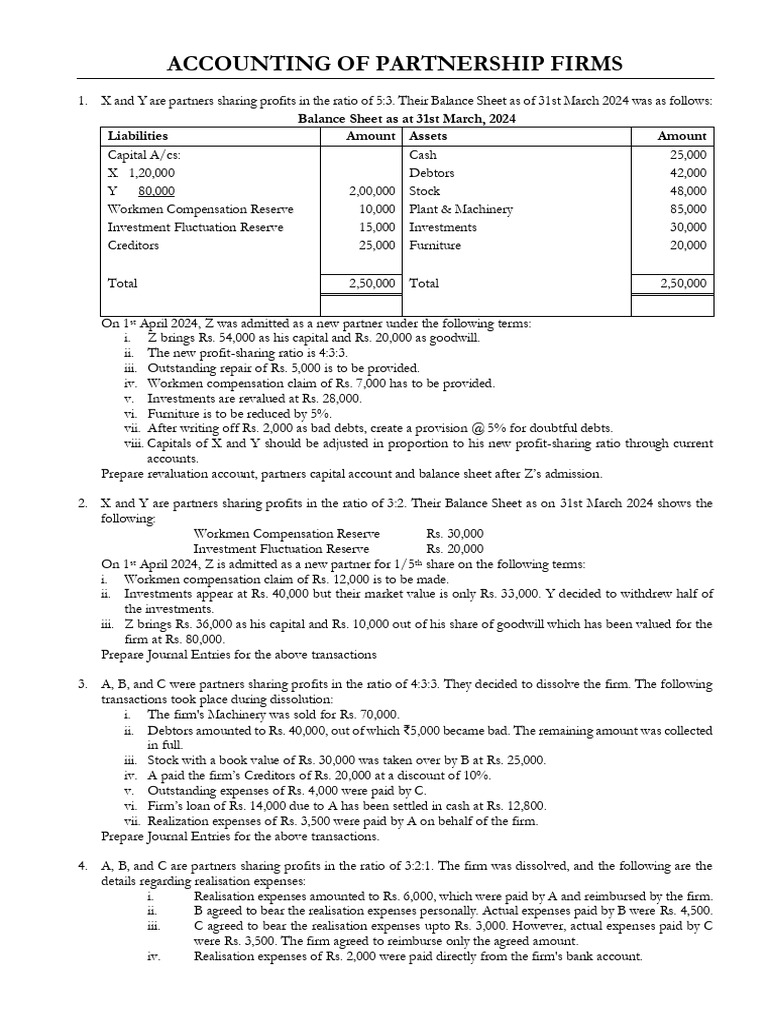 Partnership Firm Accounting and Adjustments | PDF | Goodwill ...