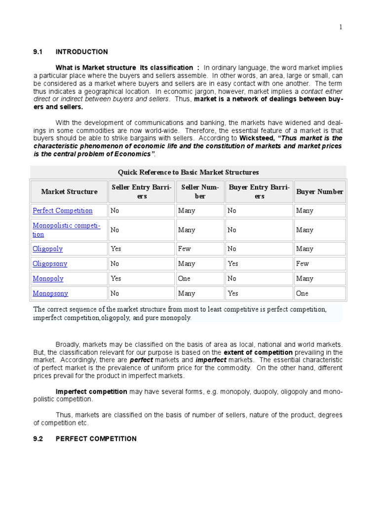 Understanding Market Structures and Competition | PDF | Supply And ...