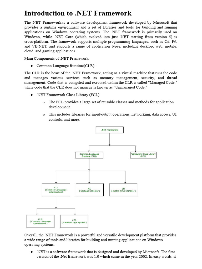 Overview of .NET Framework Essentials | PDF | C Sharp (Programming ...