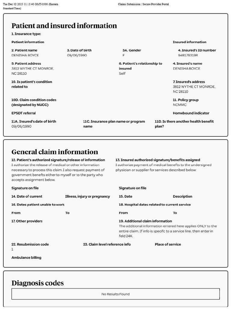 ClaimsSubmission SecureProviderPortal | PDF