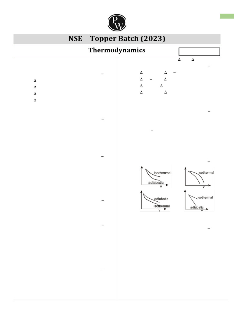 Thermodynamics Concepts and Questions | PDF | Enthalpy | Entropy