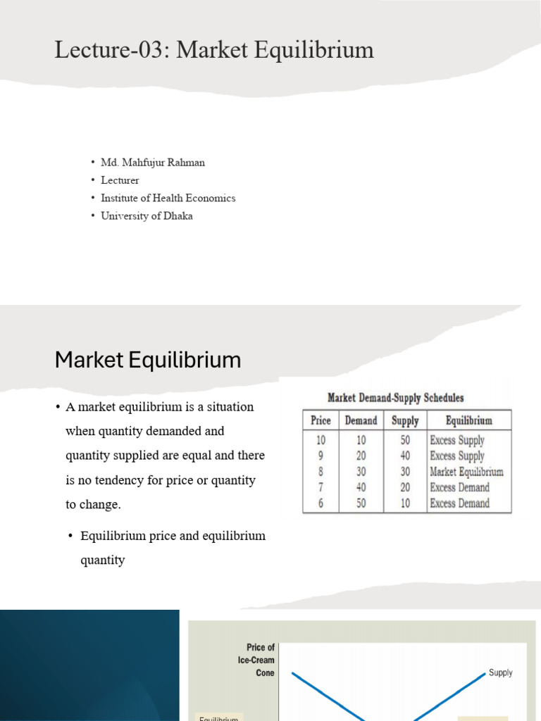 Understanding Market Equilibrium Dynamics | PDF | Economic Equilibrium ...