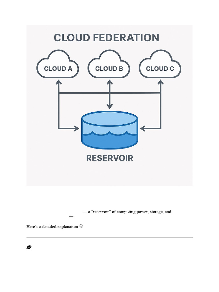 Understanding Cloud Federation Reservoirs | PDF | Cloud Computing ...