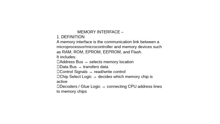 Memory Interface: Definition & Components | PDF