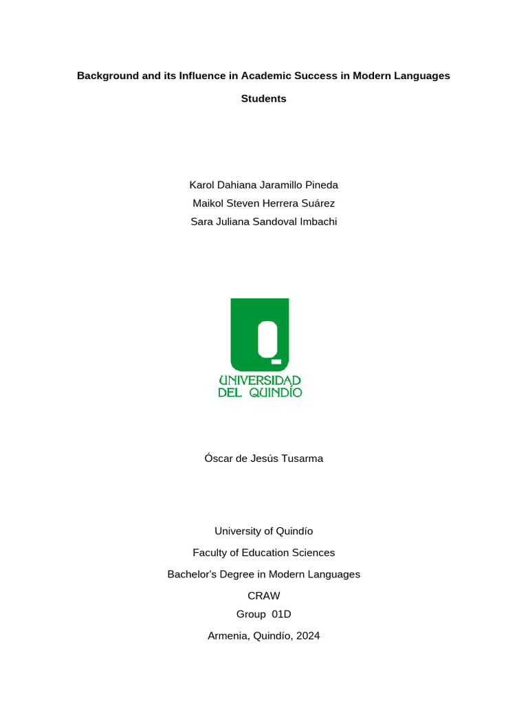 Impact of Background on Language Learning Success | PDF | Socioeconomic ...
