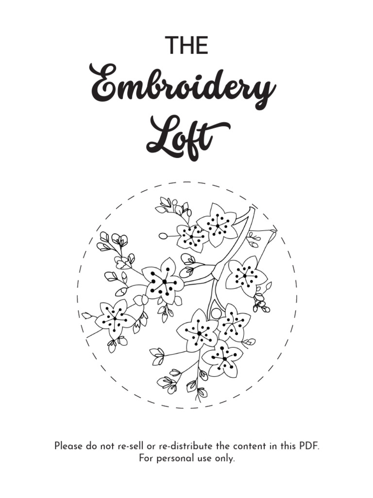 Cherry Blossom Embroidery Pattern Guide | PDF