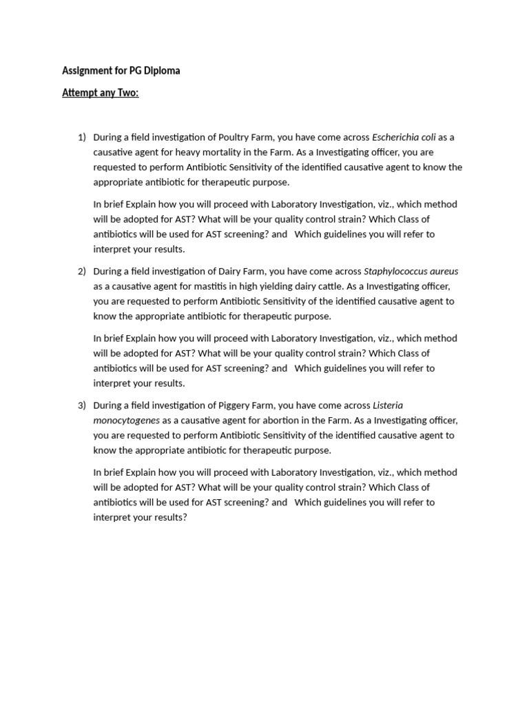 Assignment for OH PG Diploma | PDF