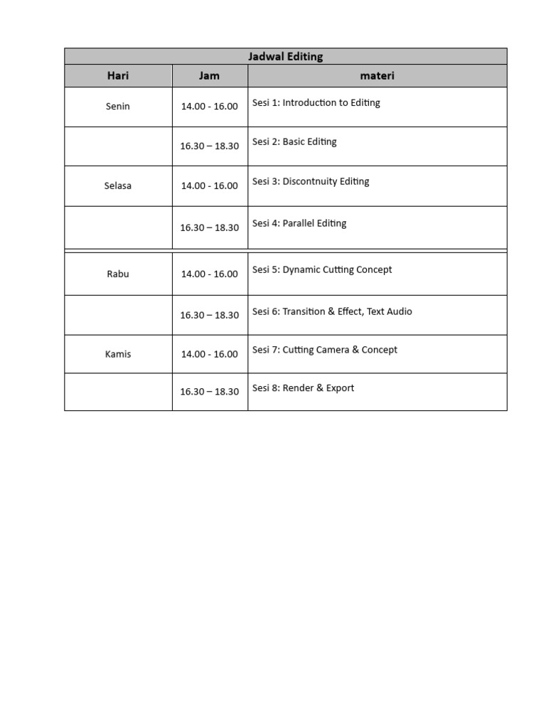Editing Schedule and Sessions Guide | PDF