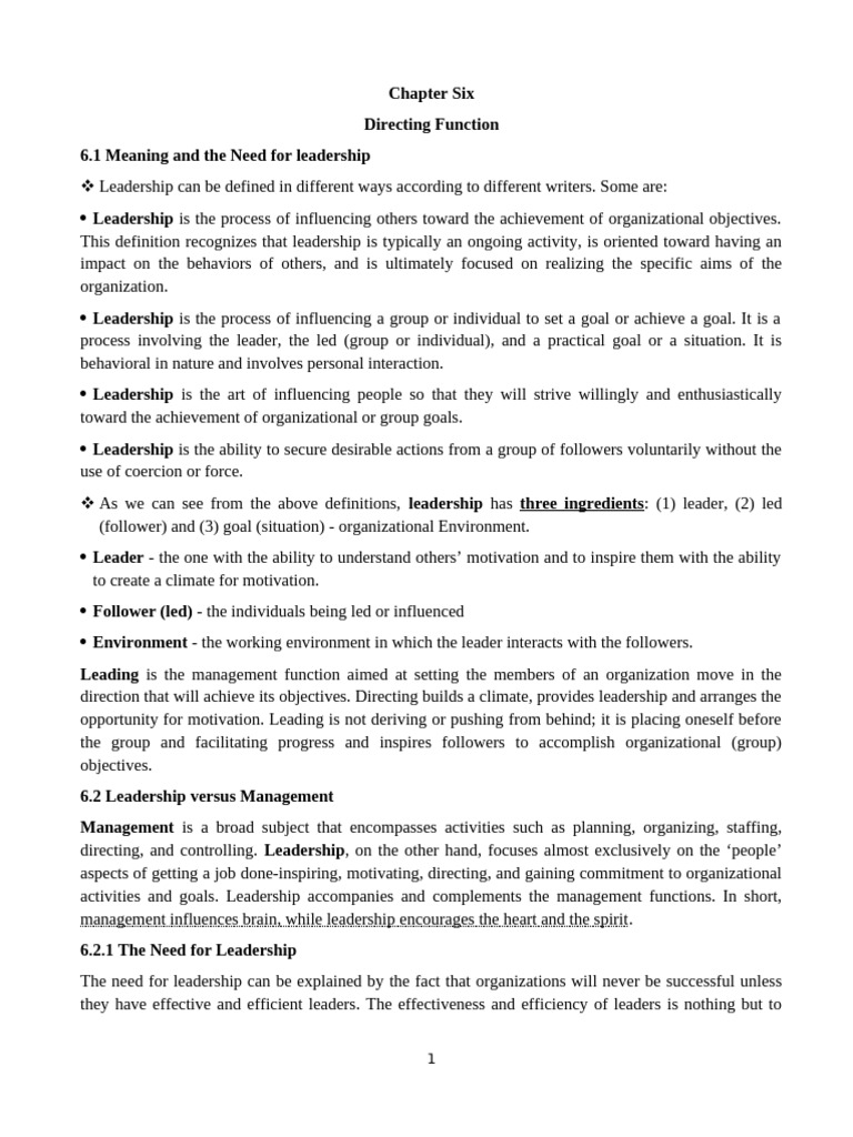 Mgt Ch-6 note | PDF | Leadership | Power (Social And Political)