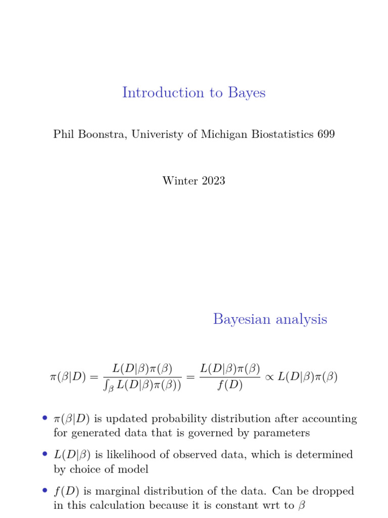 13Apr2023 Bayes | PDF | Bayesian Inference | Statistics