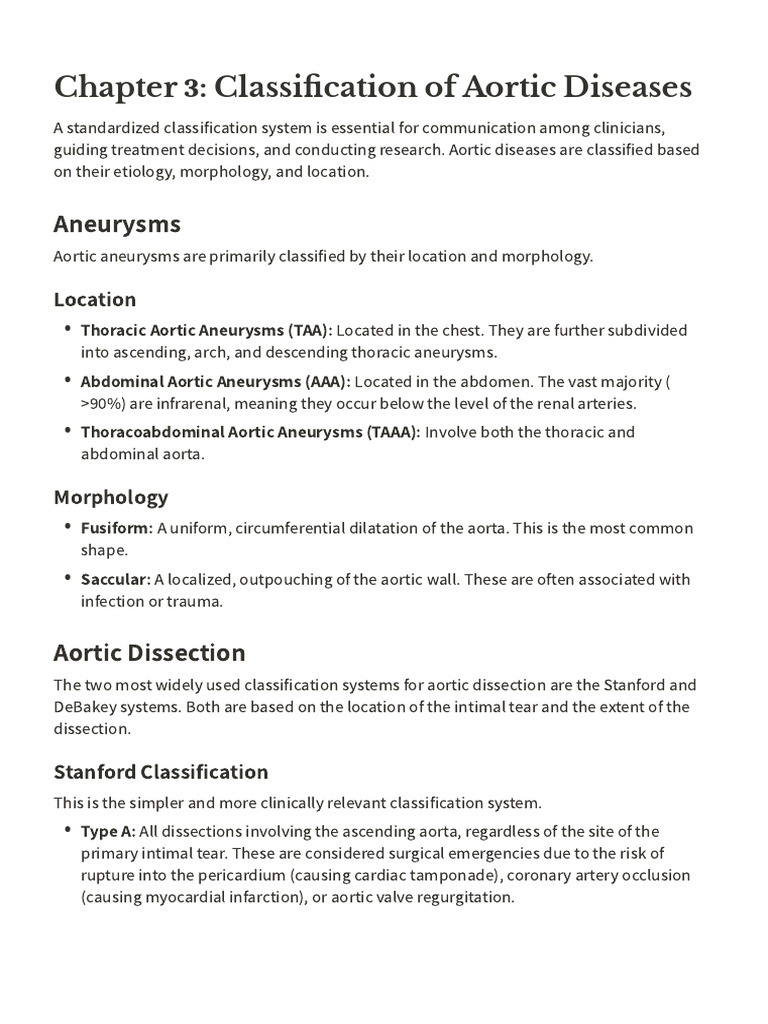 Chapter_3__Classification_of_Aortic_Diseases | PDF | Aorta | Angiology