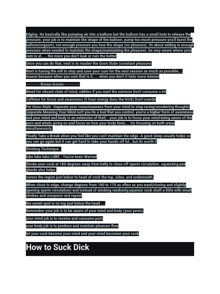 Reddit Post_ Best Advice to Edge and Goon for Beginners and Pros and ...