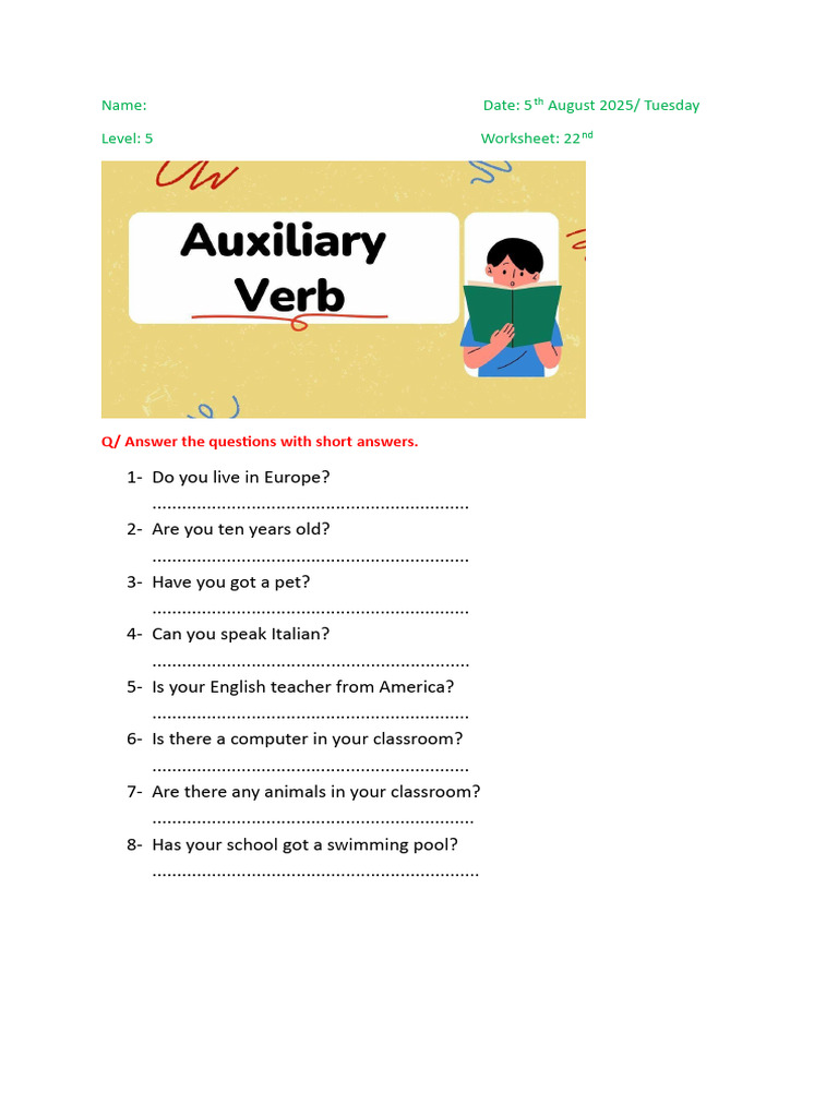 Level 5 English Worksheet Questions | PDF