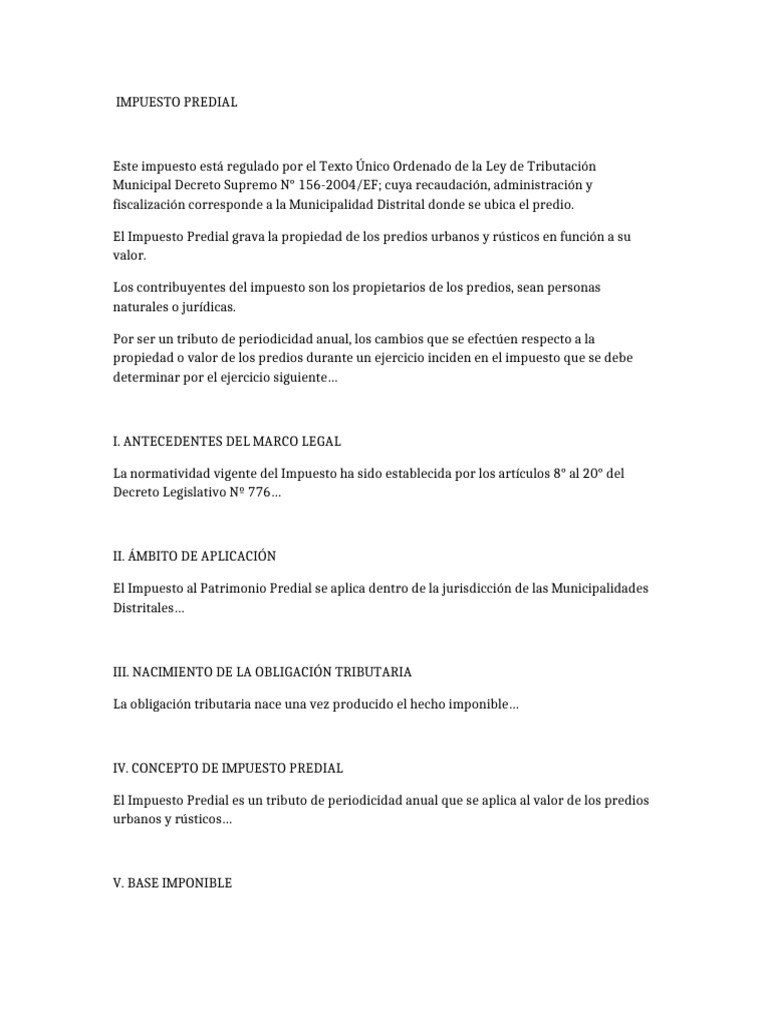 Guía Completa del Impuesto Predial | PDF