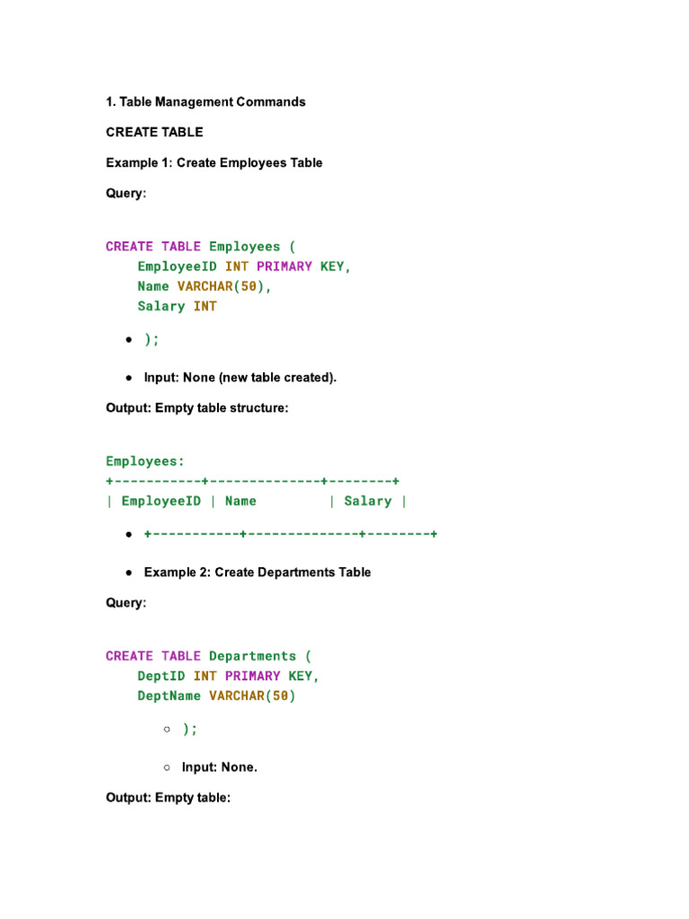 SQL Cheat Code | PDF