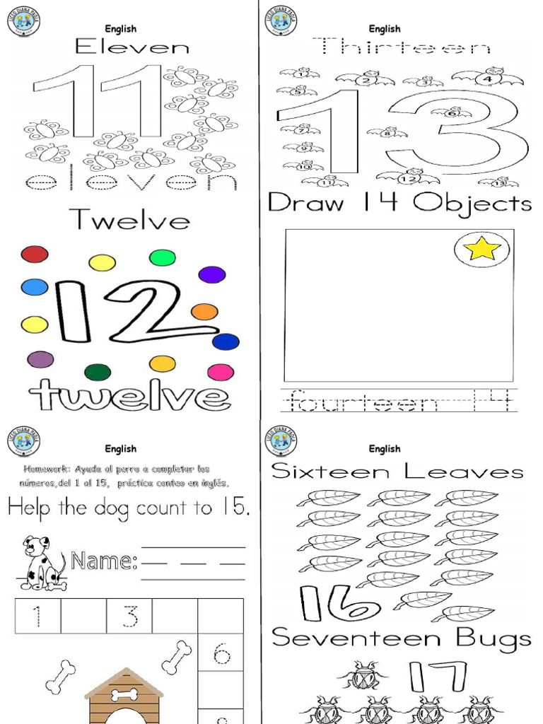 Numbers 11-20 Preeschool | PDF