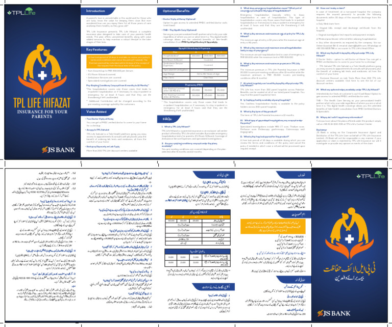 TPL Life Hifazat: Parental Insurance Plan | PDF | Hospital | Health Care