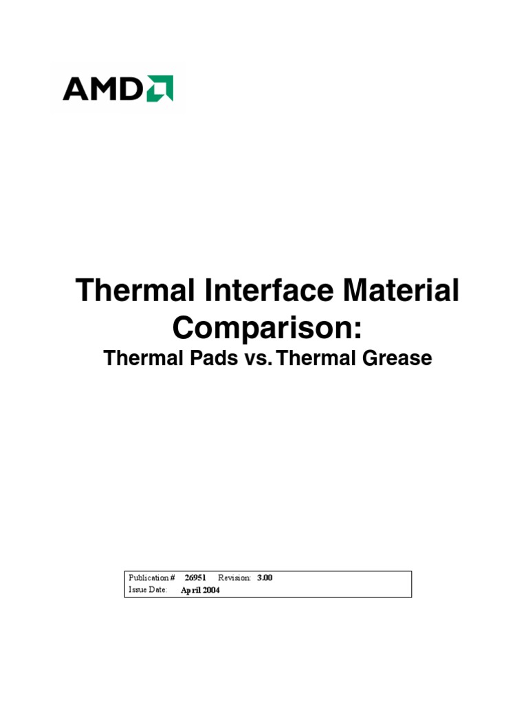 Thermal Pad vs Thermal Grease Advanced Micro Devices Electrical
