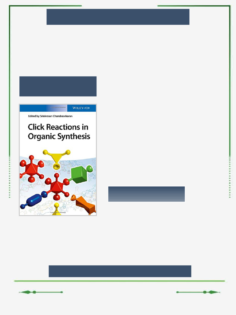 Click reactions in organic synthesis 1st Edition Chandrasekaran ...