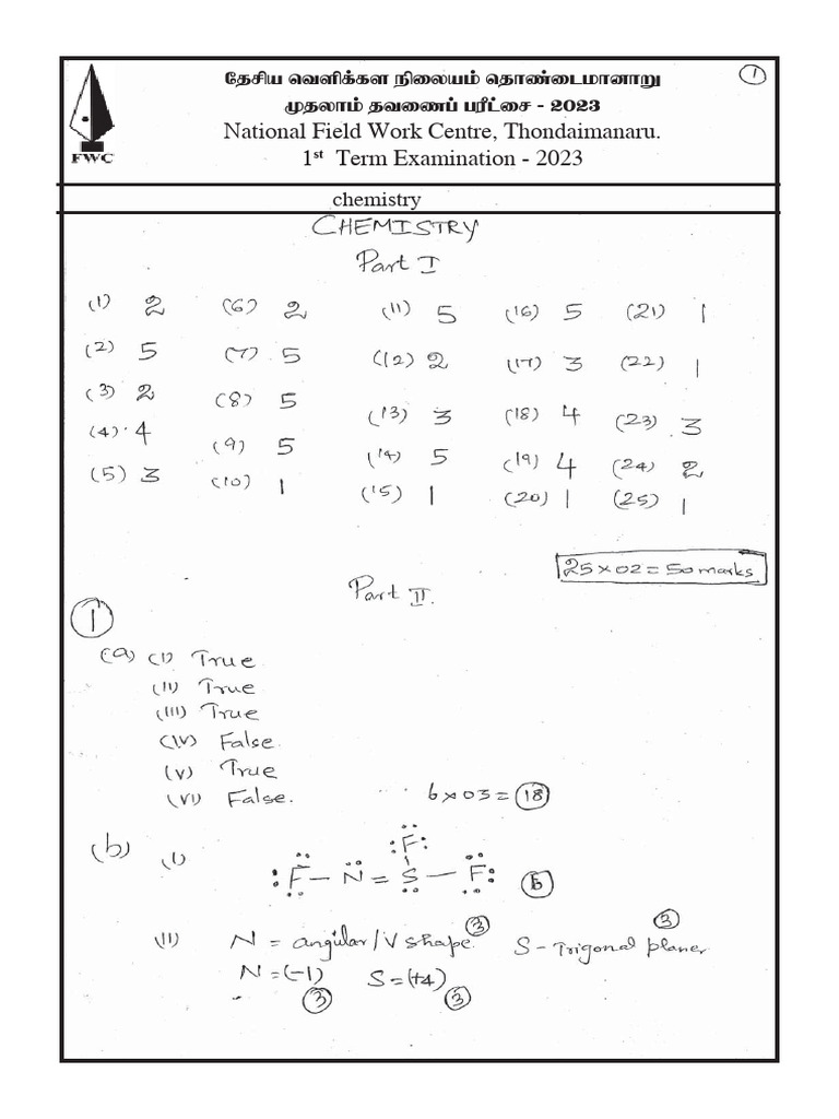 Grade 12 Chemistry Exam Marking Scheme | PDF