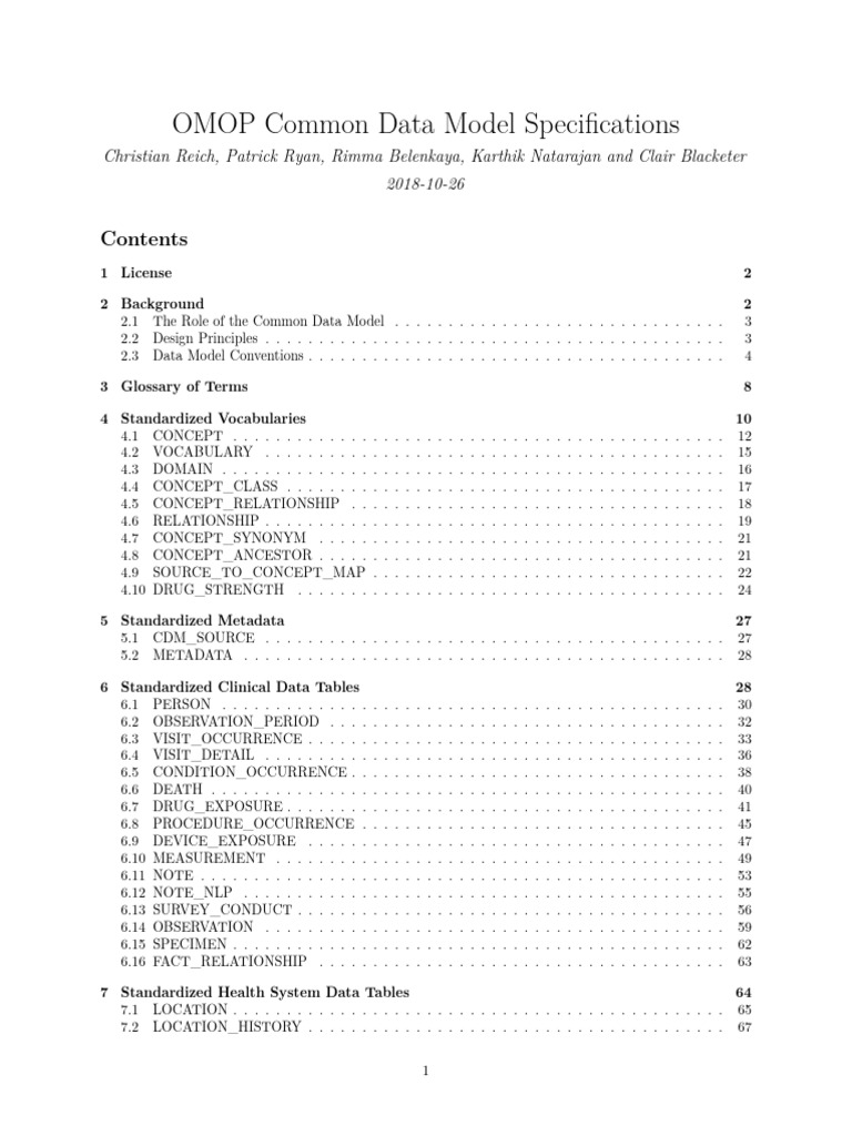 OMOP Common Data Model Overview | PDF | Electronic Health Record | Data ...