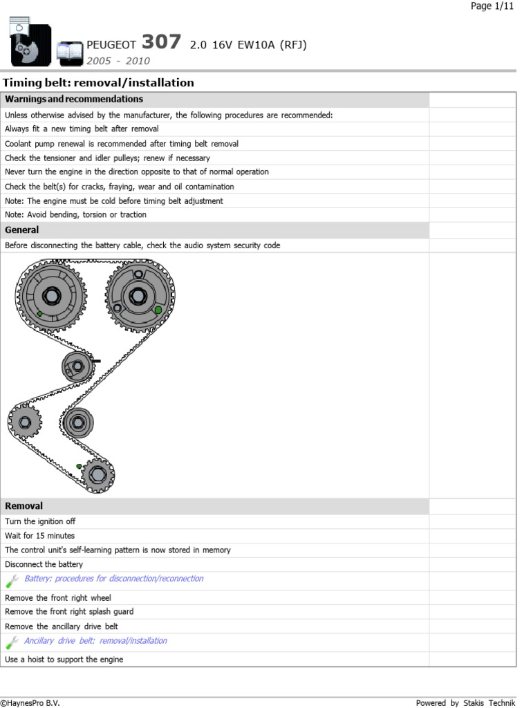 307 RFJ Timing Belt | PDF | Belt (Mechanical) | Rotating Machines