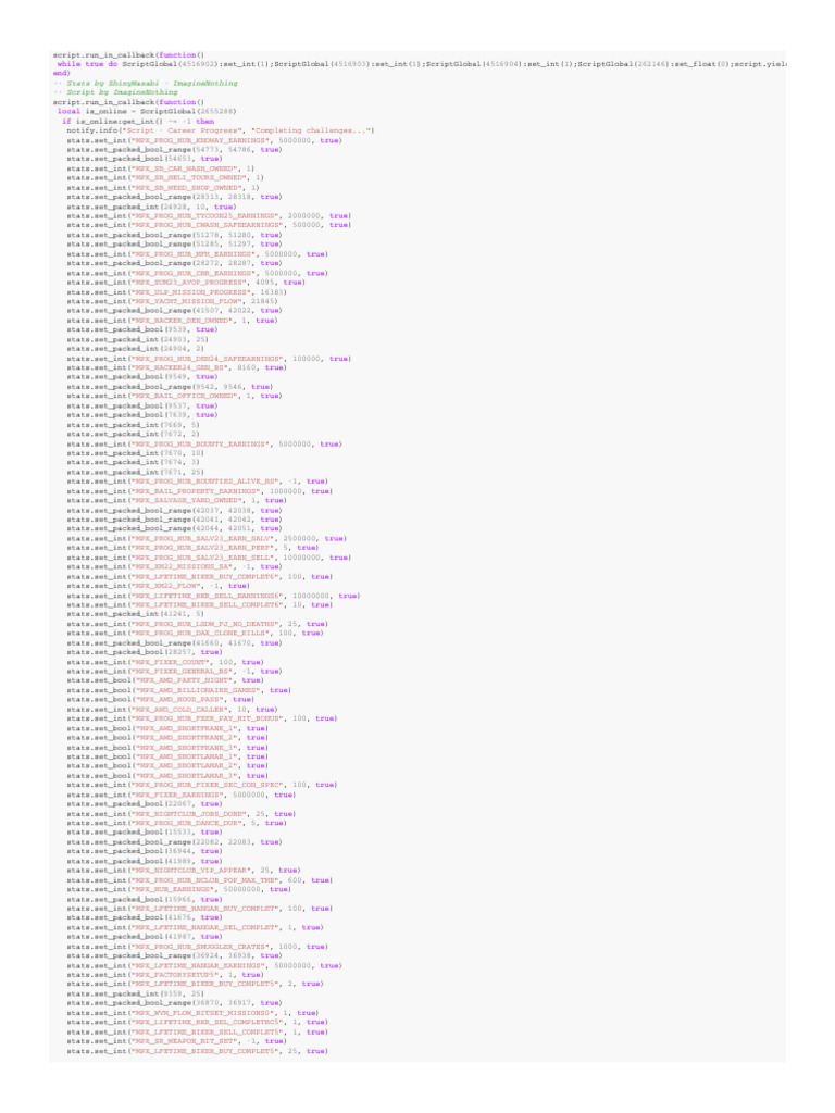 GTA Online Script for Career Progress | PDF