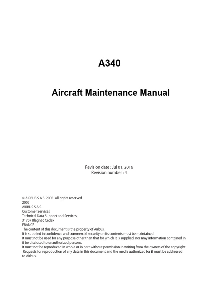 A340 Aircraft Maintenance Manual | PDF