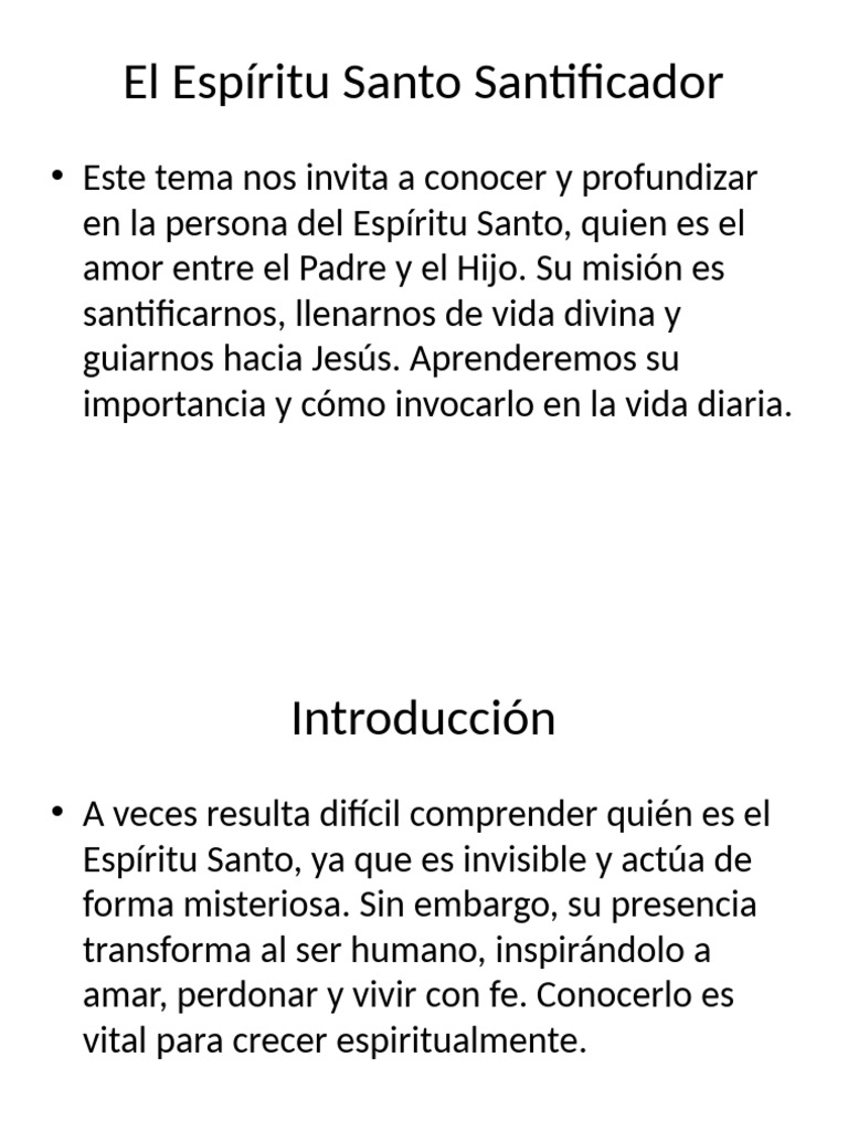 El Espíritu Santo: Guía y Santificador | PDF | espíritu Santo | Cristo ...