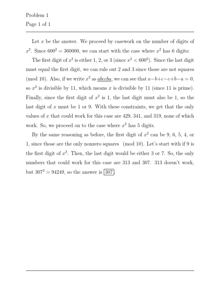Mathematical Problem Solutions and Explanations | PDF | Mathematical ...