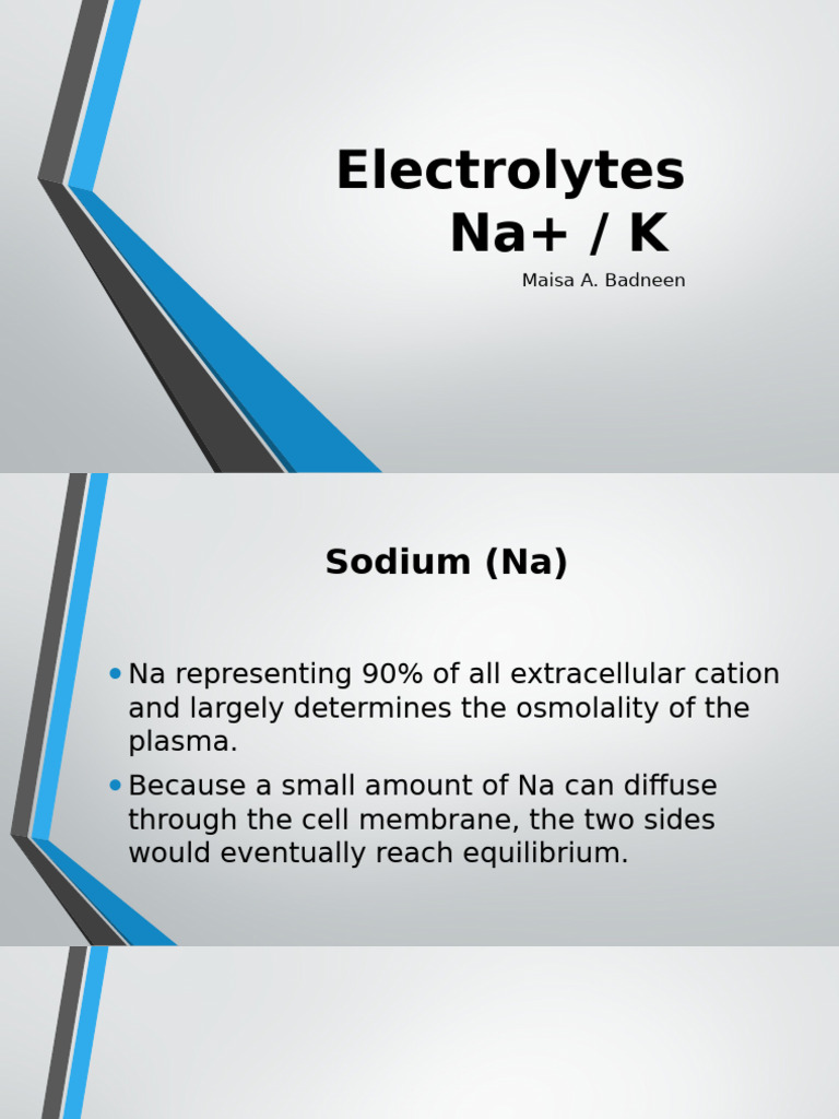 Lec 5 Electrolytes | PDF | Sodium | Medical Specialties