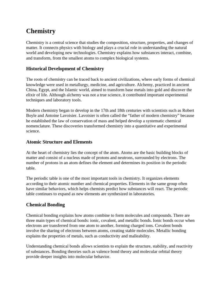 Atomic Structure and Elements and Chemical Bonding | PDF | Chemistry ...