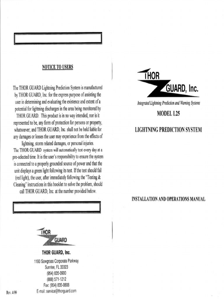 Thorguard L25 | PDF
